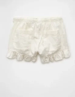 AE Stretch Linen-Blend Ruffle Short Raw White -American Eagle Fashion 4331 8077 115 b