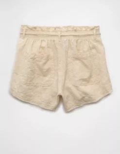 AE High-Waisted Paperbag Waist Short Cream -American Eagle Fashion 4331 8342 106 b