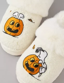 AE Snoopy Pumpkin Scuff Slipper Ivory 7 AE Snoopy Pumpkin Scuff Slipper Ivory -American Eagle Fashion 4412 6938 161 d1