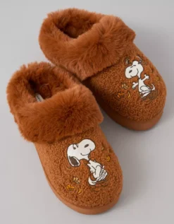 AE Snoopy Fall Scuff Slipper Amber Brown -American Eagle Fashion 4412 6939 206 b