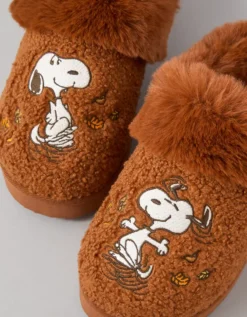 AE Snoopy Fall Scuff Slipper Amber Brown -American Eagle Fashion 4412 6939 206 d1