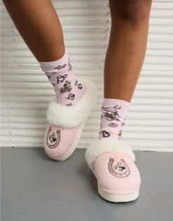 AE Western Mickey Scuff Slipper Light Pink