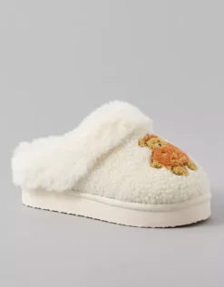 AE Pumpkin Teddy Bear Scuff Slipper Ivory -American Eagle Fashion 4412 6946 161 f