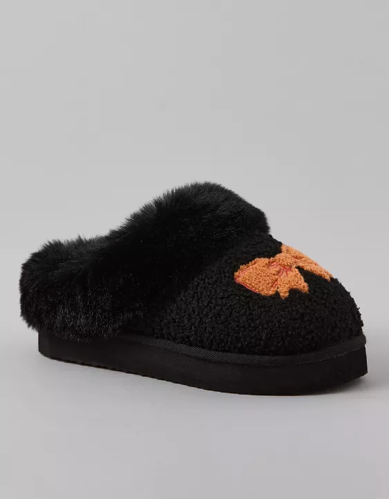AE Spooky Bow Scuff Slipper Black 2 AE Spooky Bow Scuff Slipper Black - Image 2