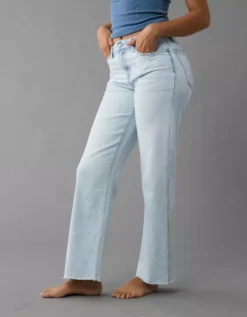 AE Stretch Curvy High-Waisted Stovepipe Jean Light Wash -American Eagle Fashion 4431 5525 915 os