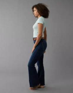 AE Next Level Curvy Super High-Waisted Flare Jean Storm Dark -American Eagle Fashion 4434 5530 099 os