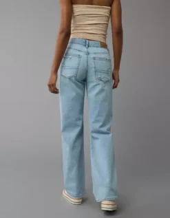 AE Strigid Ripped High-Waisted Stovepipe Jean Skylight -American Eagle Fashion 4435 5012 432 ob