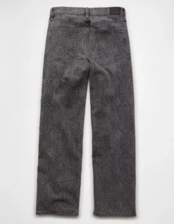 AE Stretch Snake Print High-Waisted Stovepipe Jean Rocker Black -American Eagle Fashion 4435 5871 080 b