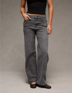 AE Stretch Snake Print High-Waisted Stovepipe Jean Rocker Black