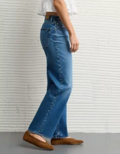AE Stretch Studded High-Waisted Stovepipe Jean Had A Cool Moment -American Eagle Fashion 4435 5872 165 os