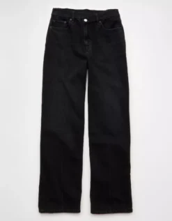 AE Strigid Curvy Super High-Waisted Baggy Straight Jean Rocker Black 7 AE Strigid Curvy Super High-Waisted Baggy Straight Jean Rocker Black -American Eagle Fashion 4436 5700 080 f
