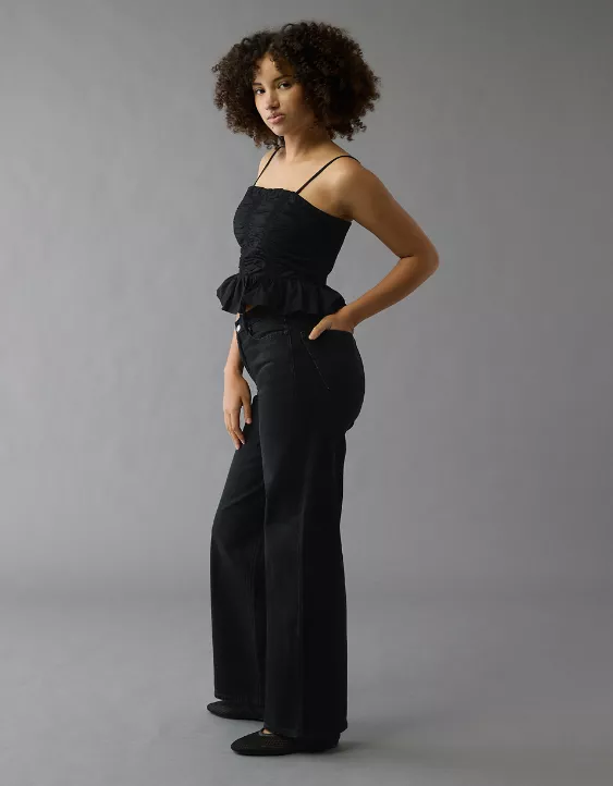 AE Strigid Curvy Super High-Waisted Baggy Straight Jean Rocker Black 5 AE Strigid Curvy Super High-Waisted Baggy Straight Jean Rocker Black - Image 5