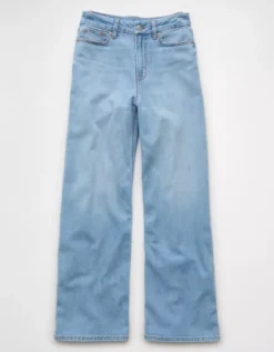 AE Dreamy Drape Stretch Curvy Super High-Waisted Baggy Wide-Leg Jean Light Bright Indigo -American Eagle Fashion 4436 5821 893 f