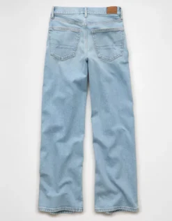 AE Strigid Curvy Super High-Waisted Baggy Straight Jean Light Wash -American Eagle Fashion 4436 5859 915 b