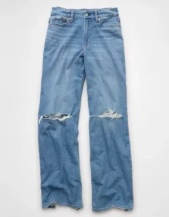 AE Dreamy Drape Stretch Curvy Ripped Super High-Waisted Baggy Wide-Leg Jean Light Destroy Wash 9 AE Dreamy Drape Stretch Curvy Ripped Super High-Waisted Baggy Wide-Leg Jean Light Destroy Wash -American Eagle Fashion 4436 5876 508 f
