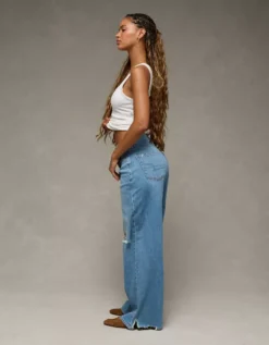 AE Dreamy Drape Stretch Curvy Ripped Super High-Waisted Baggy Wide-Leg Jean Light Destroy Wash 11 AE Dreamy Drape Stretch Curvy Ripped Super High-Waisted Baggy Wide-Leg Jean Light Destroy Wash -American Eagle Fashion 4436 5876 508 os