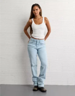 AE Stretch Curvy Straight Jean Indigo Acid