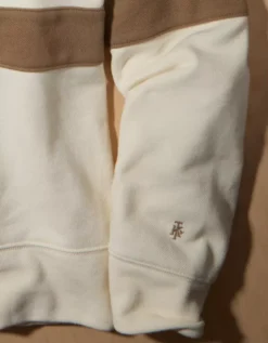 AE X Tru Kolors Pique Rugby Sweatshirt Cream -American Eagle Fashion 5165 4855 106 d1