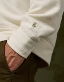 AE X Tru Kolors Pique Rugby Sweatshirt Cream -American Eagle Fashion 5165 4855 106 l2