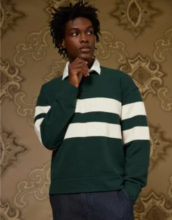 AE X Tru Kolors Pique Rugby Sweatshirt Pine