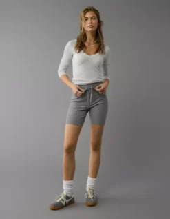 AE Bike Short Heather Gray -American Eagle Fashion 5420 8336 006 d2