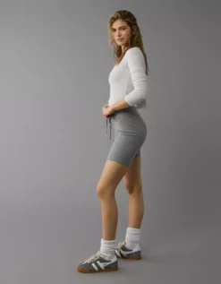AE Bike Short Heather Gray -American Eagle Fashion 5420 8336 006 os