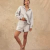AE Everyday Luxe Sweat Short Medium Heather Gray