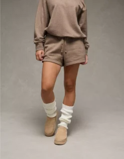AE Everyday Luxe Sweat Short Coffee