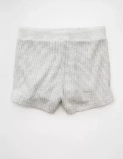 AE High-Waisted Big Hug Fleece Short Light Heather Gray -American Eagle Fashion 5420 8470 092 b