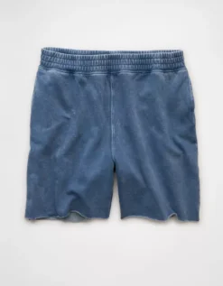 AE Everyday Luxe High-Waisted Sweat Short Navy -American Eagle Fashion 5420 8500 410 f