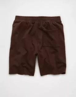 AE Everyday Luxe High-Waisted Sweat Short Dark Brown -American Eagle Fashion 5420 8511 203 b