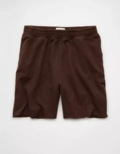 AE Everyday Luxe High-Waisted Sweat Short Dark Brown -American Eagle Fashion 5420 8511 203 f