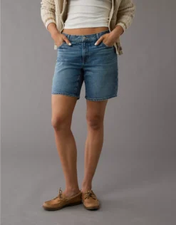 AE 8" Strigid Perfect Denim Bermuda Short Medium Vintage Wash