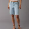 AE 11" Dreamy Drape Stretch High-Waisted Jort Light Tinted Wash