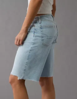 AE 11" Dreamy Drape Stretch High-Waisted Jort Light Tinted Wash -American Eagle Fashion 6332 8354 482 os