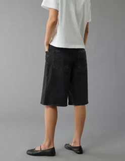 AE 15" Stretch Low-Rise Jort Black -American Eagle Fashion 6332 8372 001 os