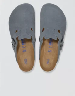Birkenstock Men's Boston Soft Footbed Clog Steel Blue