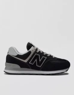 New Balance Men's 574 Sneaker Black -American Eagle Fashion 7213 7499 001 d2