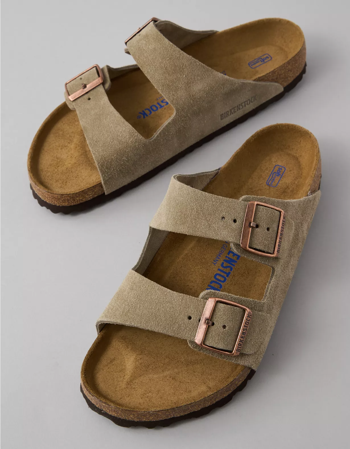 Birkenstock Men's Arizona Suede Sandal Taupe 1 Birkenstock Men's Arizona Suede Sandal Taupe