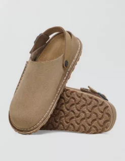 Birkenstock Men's Lutry Suede Sandal Taupe -American Eagle Fashion 7213 7623 256 d2