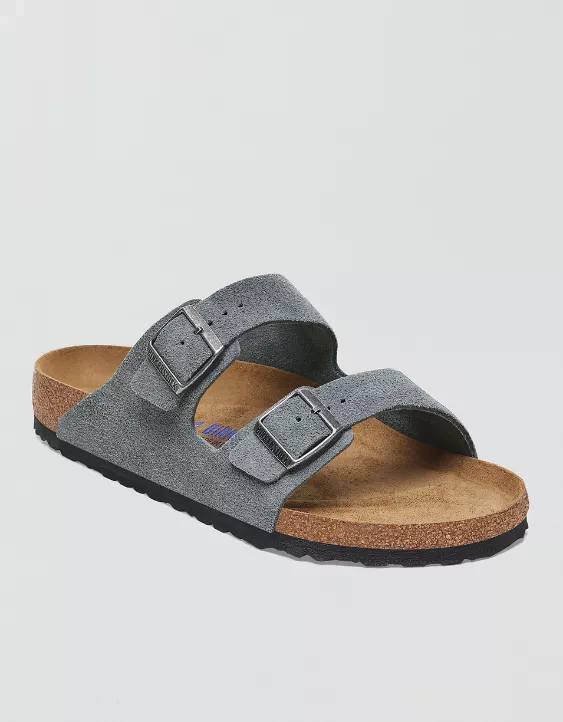 Birkenstock Men's Arizona Soft Footbed Sandal Steel Blue 3 Birkenstock Men's Arizona Soft Footbed Sandal Steel Blue - Image 3