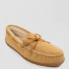 Minnetonka Pile-Lined Hardsole Slipper Tan