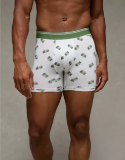 AEO Men's Cameras 4.5" Ultra Soft Boxer Brief White