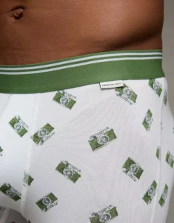 AEO Men's Cameras 4.5" Ultra Soft Boxer Brief White -American Eagle Fashion 7237 0108 100 os