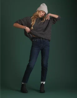 AE77 Premium Mom Jean Simply Dark