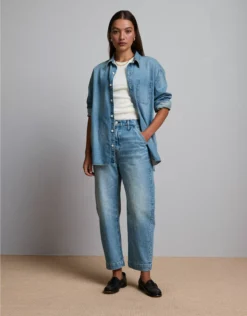 AE77 Premium Barrel Jean Light Wash