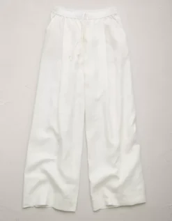 AE77 Premium Pull-On Linen Pant White -American Eagle Fashion 7302 4465 100 f