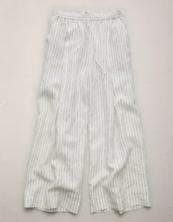 AE77 Premium Pull-On Linen Pant Navy -American Eagle Fashion 7302 4465 410 f