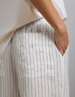 AE77 Premium Pull-On Linen Pant Navy -American Eagle Fashion 7302 4465 410 os