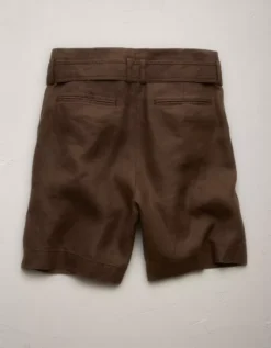 AE77 Premium Linen Trouser Short Brown -American Eagle Fashion 7302 4507 200 b